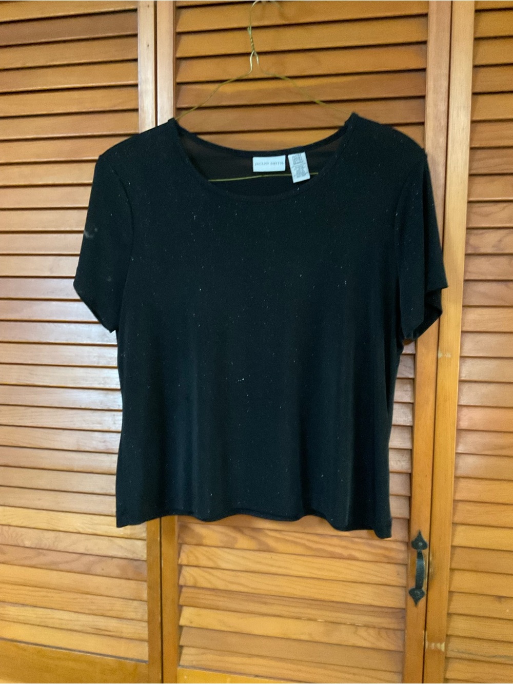 Jaclyn Smith Black Short Sleeve Scoop Neck Tee
